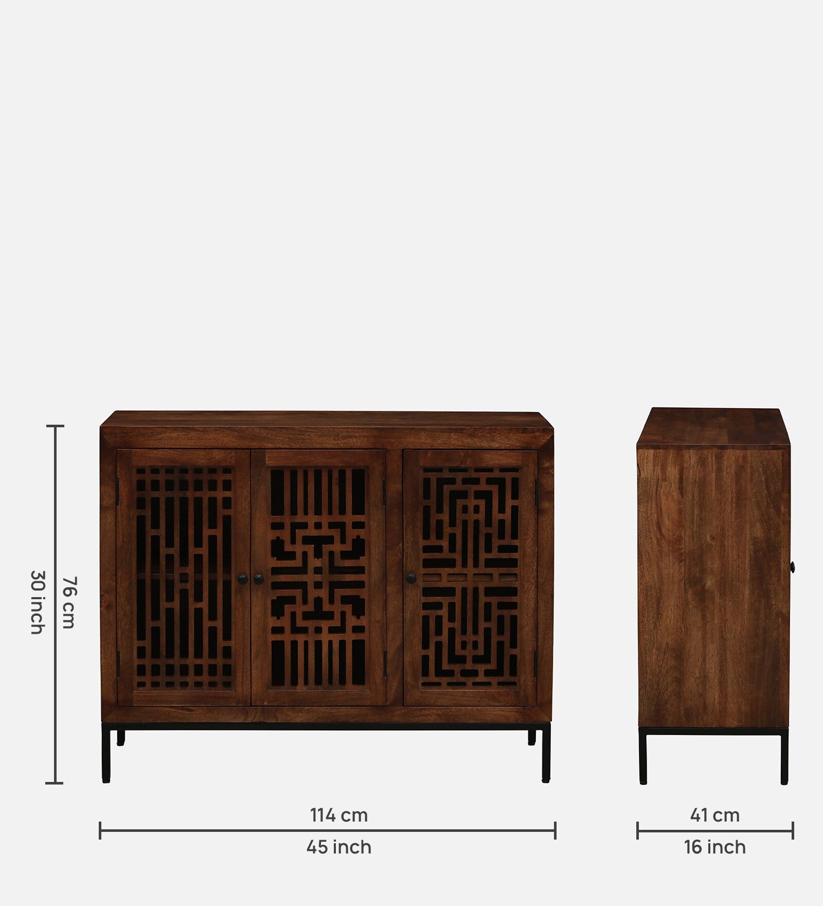 Aviora Premium Solid Wood Multi Utility Cabinet in Teak Finish - Image 4