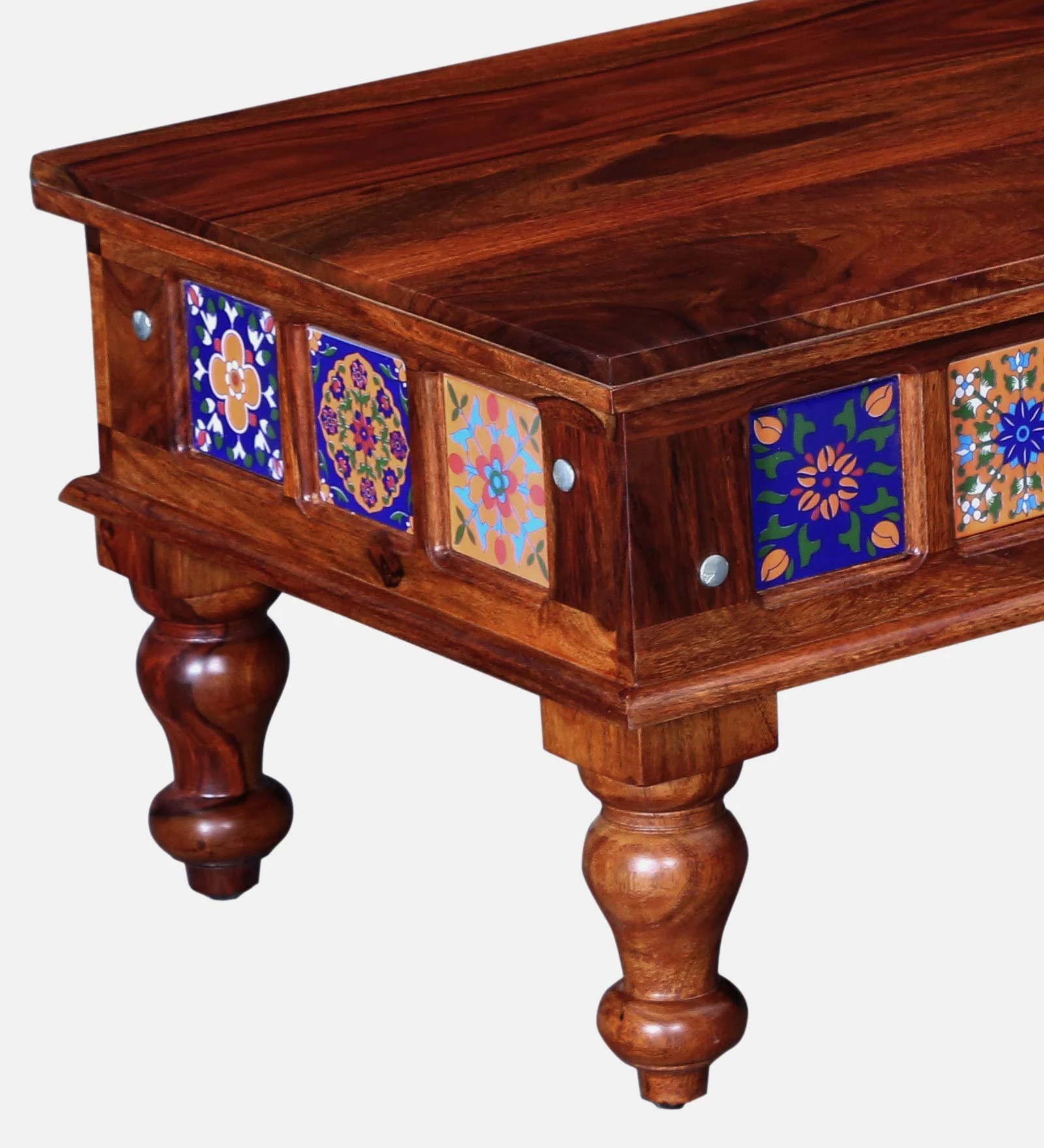 Bellmont Luxury Sheesham Wood Coffee Table in Walnut Finish - Image 4
