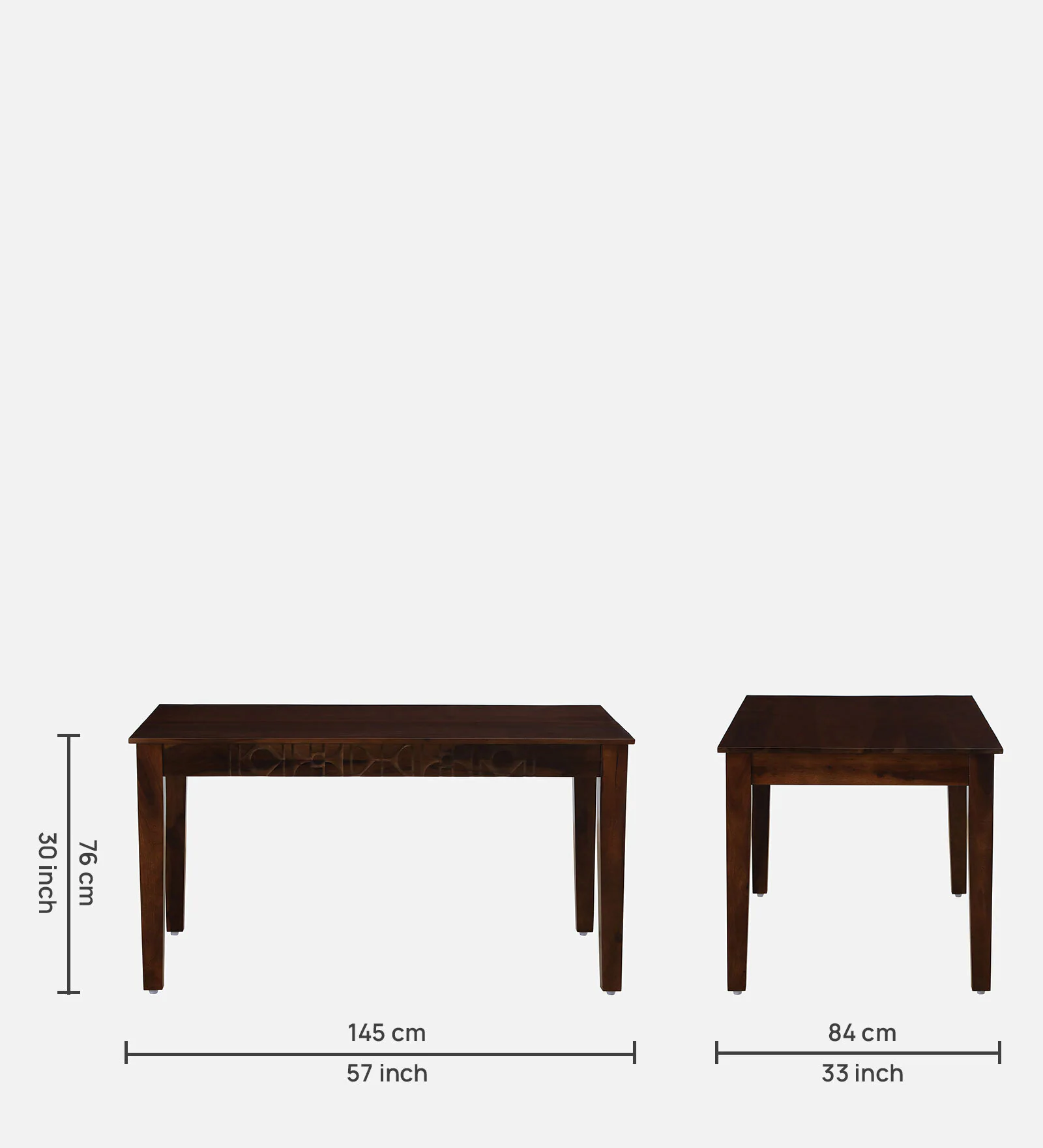 Bellmont Solid Sheesham Wood Family Dining Set for 6 - Image 7