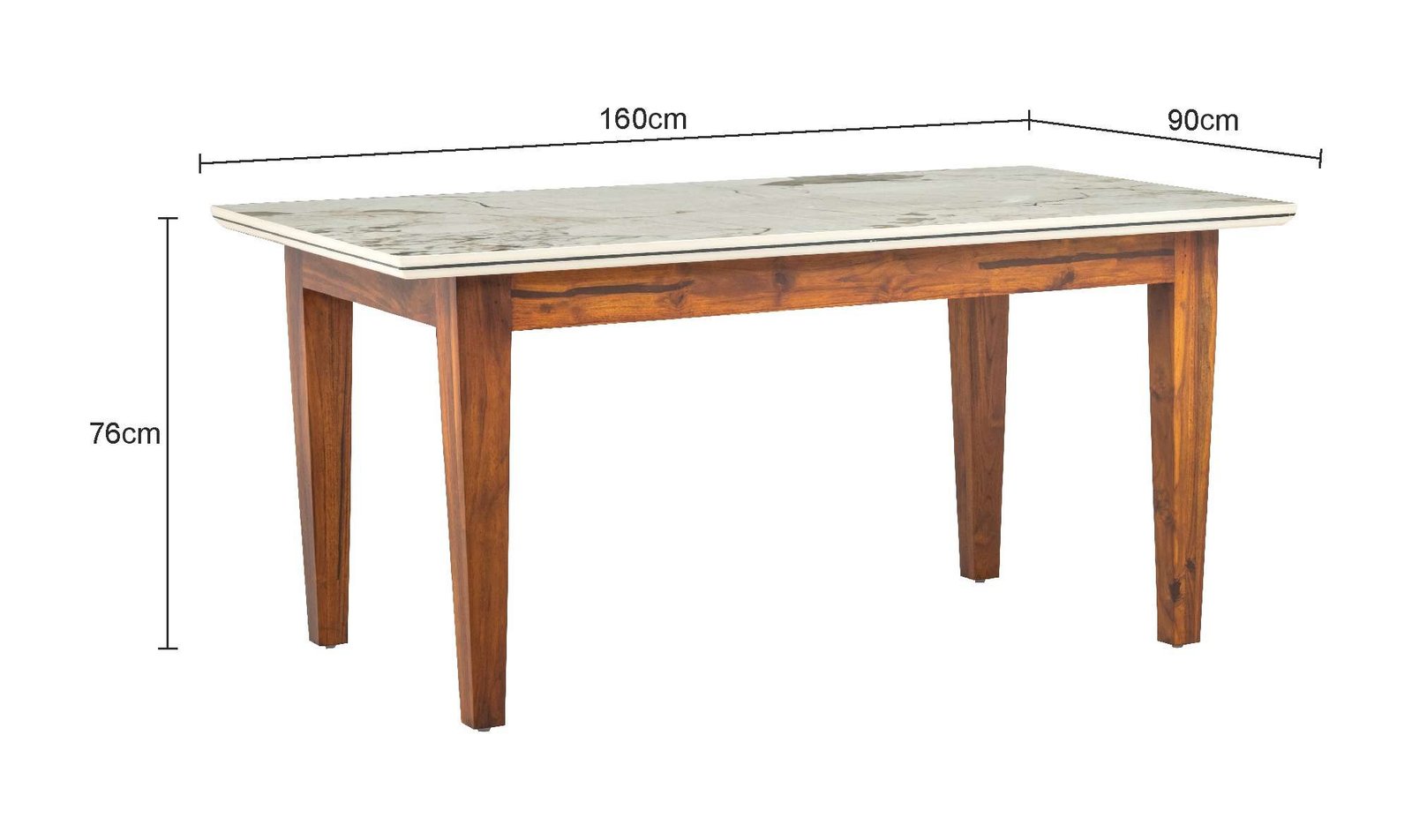 Belmore Solid Wood 6 Seater Dining Set In Termite Resistant Natural Teak Finish With Bench - Image 7