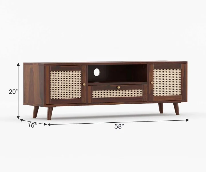 Berlin Modern Solid Sheesham Wood TV Cabinet - Image 6