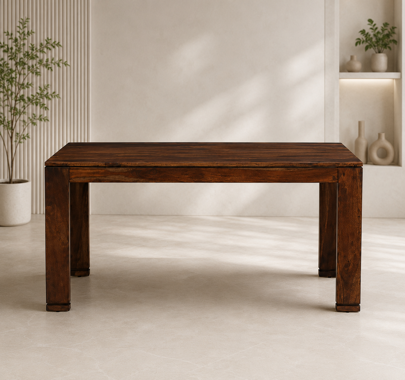Branton Solid Sheesham Wood Rectangular Dining Table