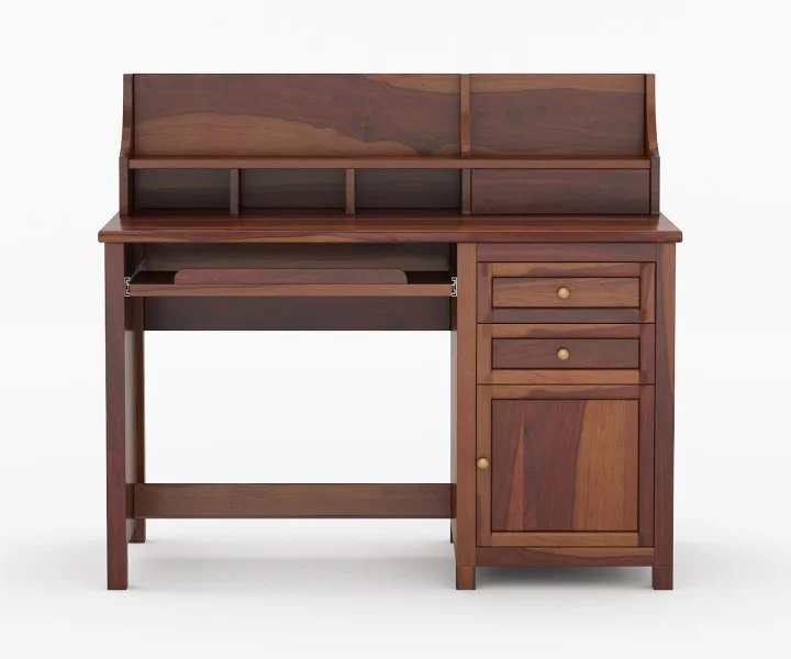 Bravelle Handcrafted Sheesham Wood Study Table with Drawer Storage - Image 2