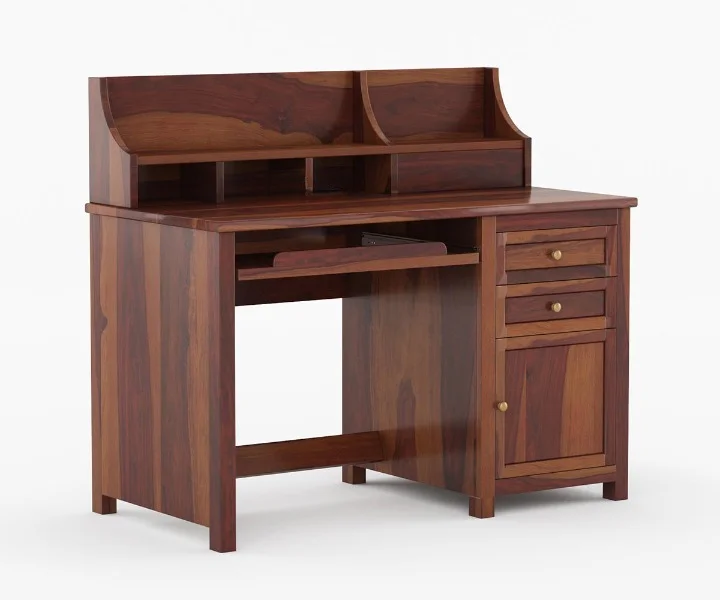 Bravelle Handcrafted Sheesham Wood Study Table with Drawer Storage - Image 3