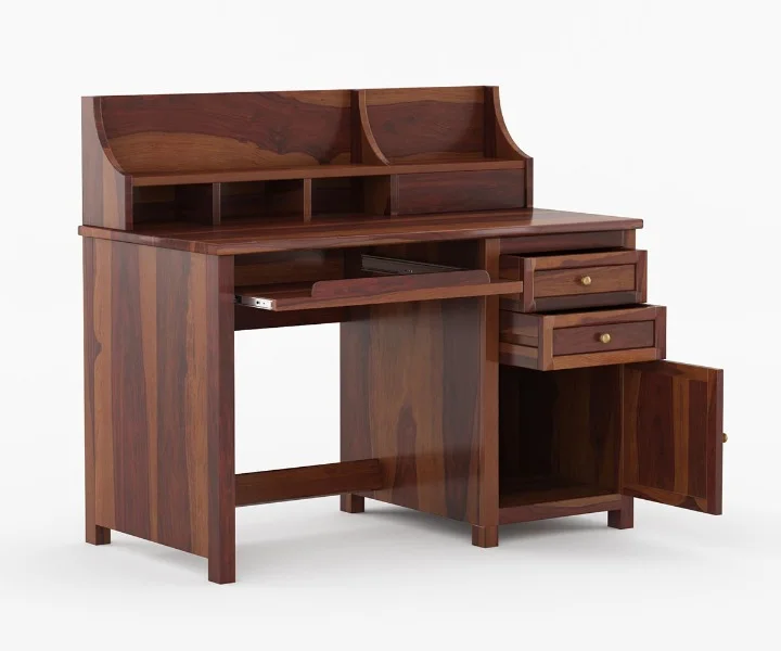 Bravelle Handcrafted Sheesham Wood Study Table with Drawer Storage - Image 5