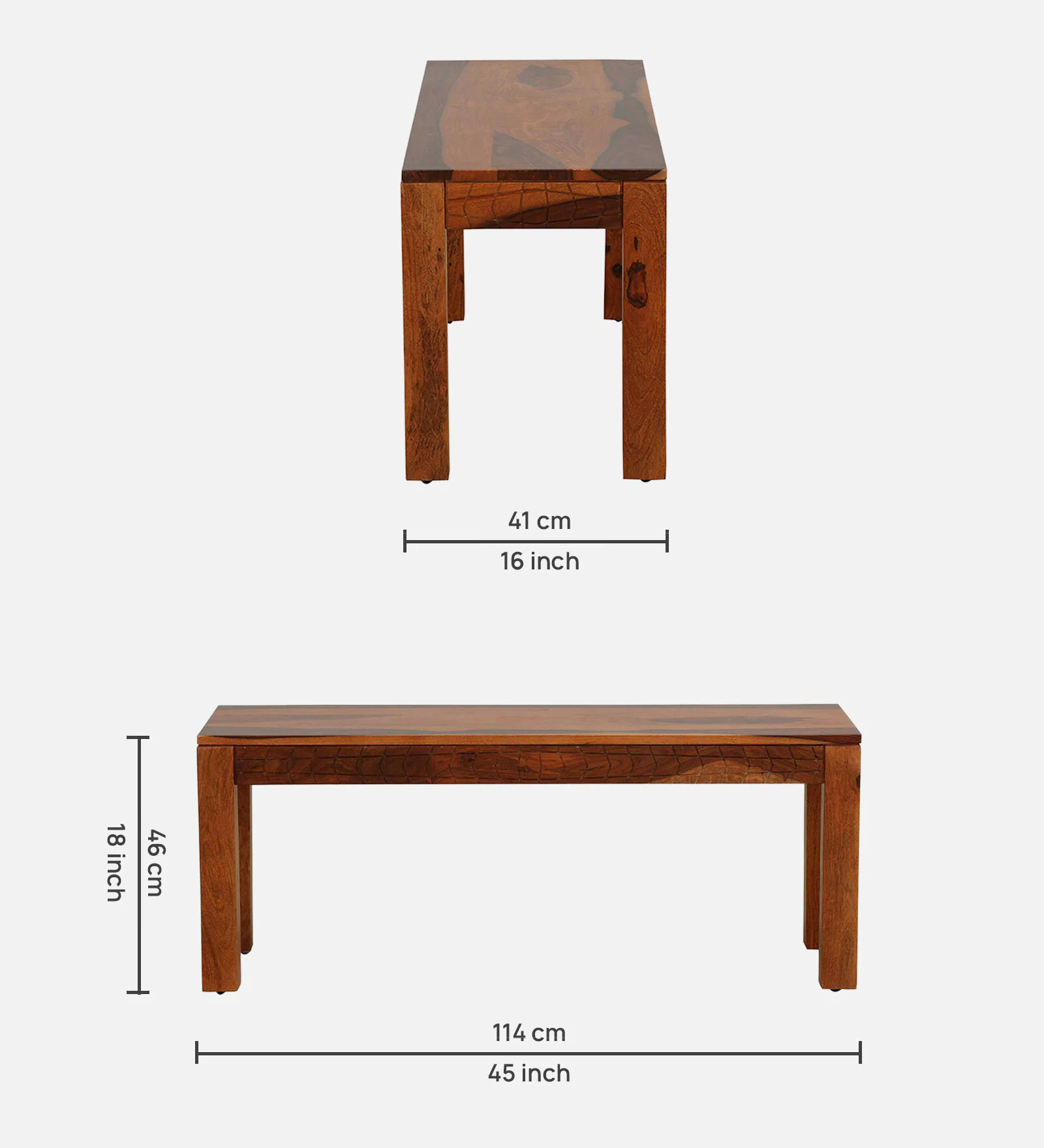 Bravon Handcrafted Solid Sheesham Wood 6 Seater Dining Set - Image 3