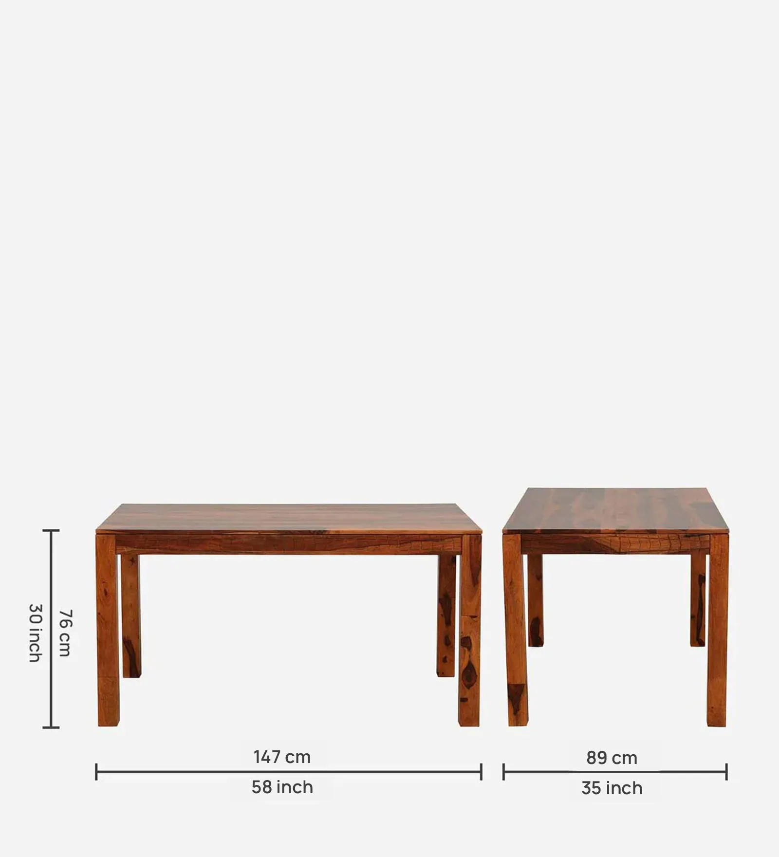 Bravon Handcrafted Solid Sheesham Wood 6 Seater Dining Set - Image 5