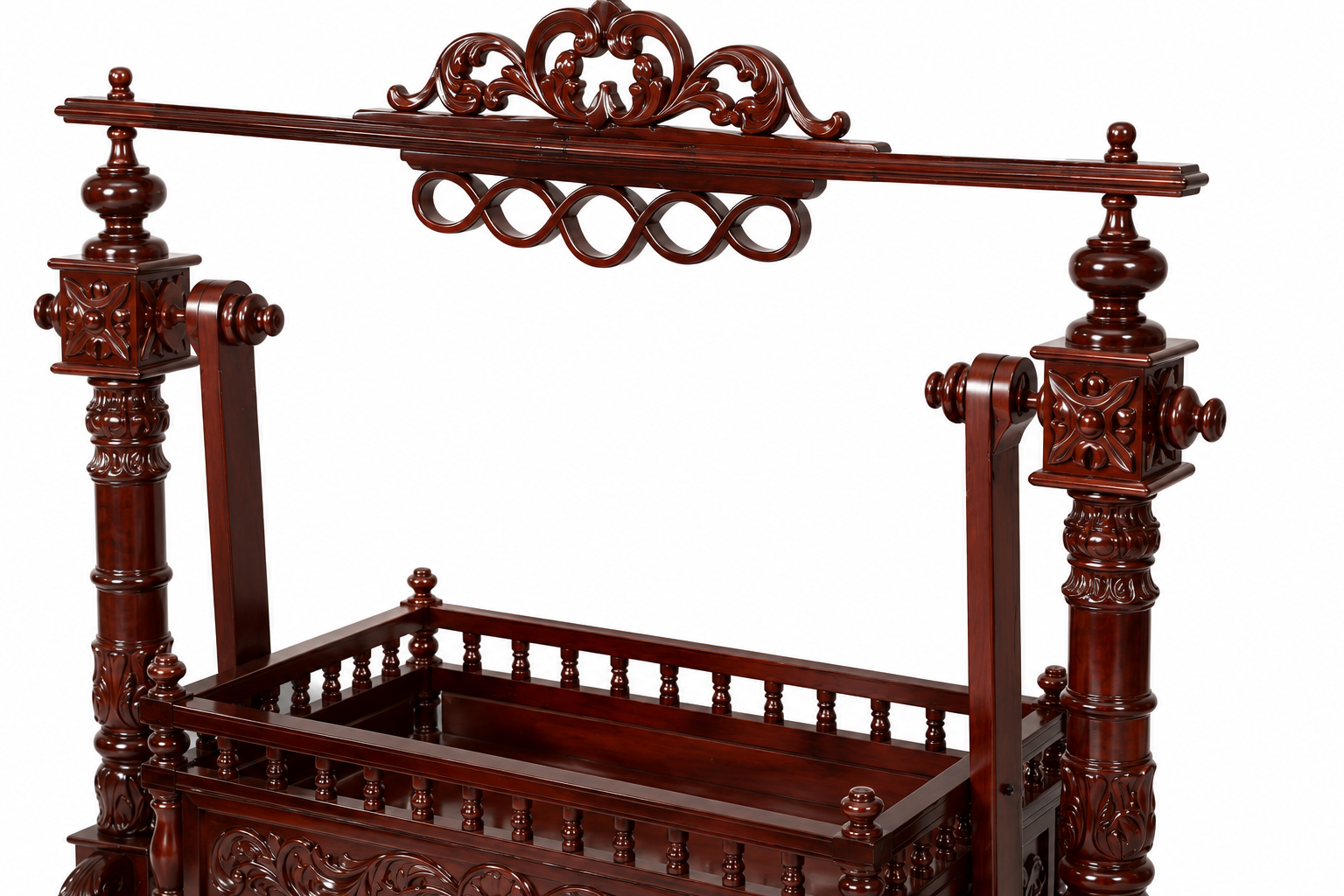 Bravona Premium Wooden Hanging Swing in Provincial Teak Finish - Image 3
