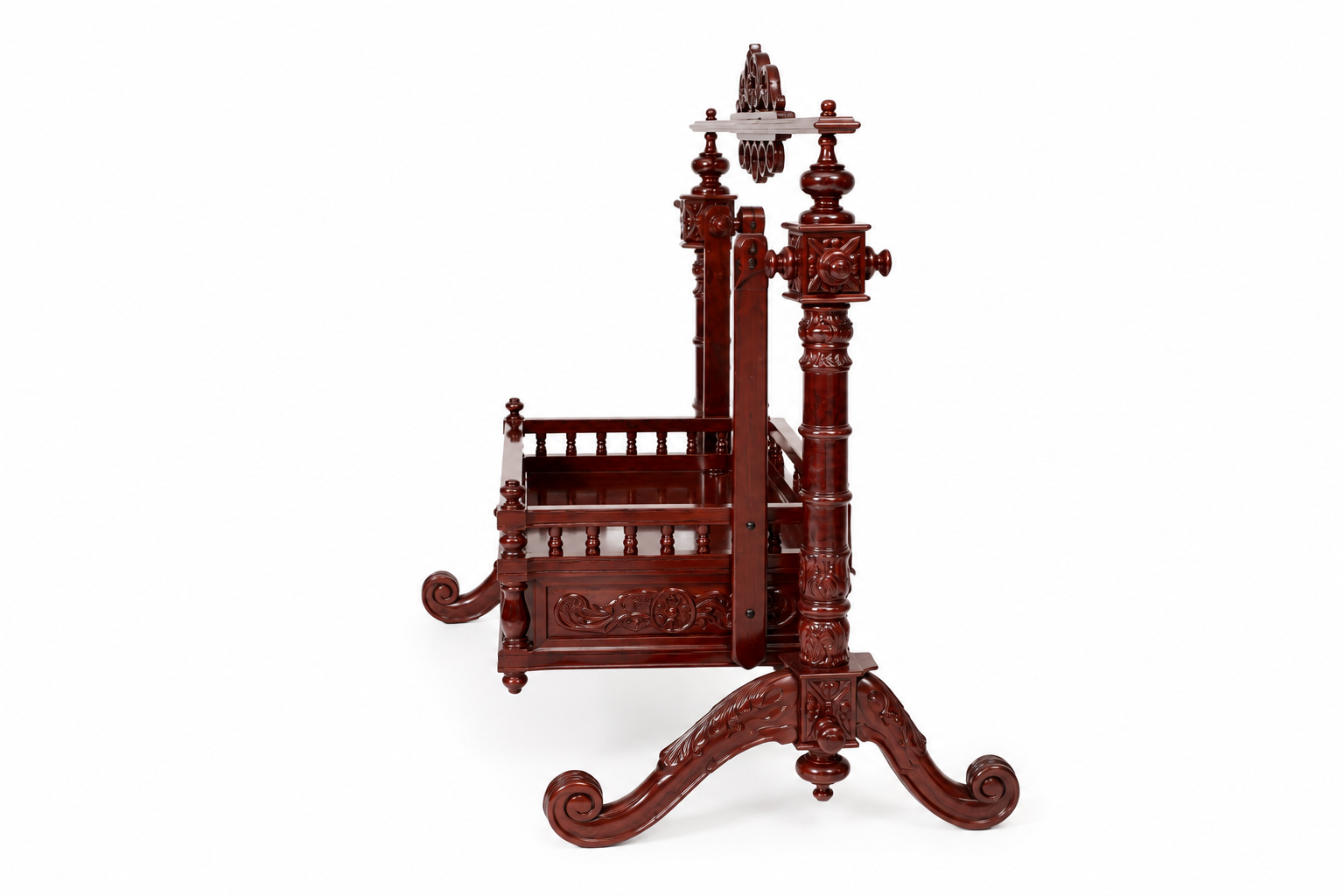 Bravona Premium Wooden Hanging Swing in Provincial Teak Finish - Image 5
