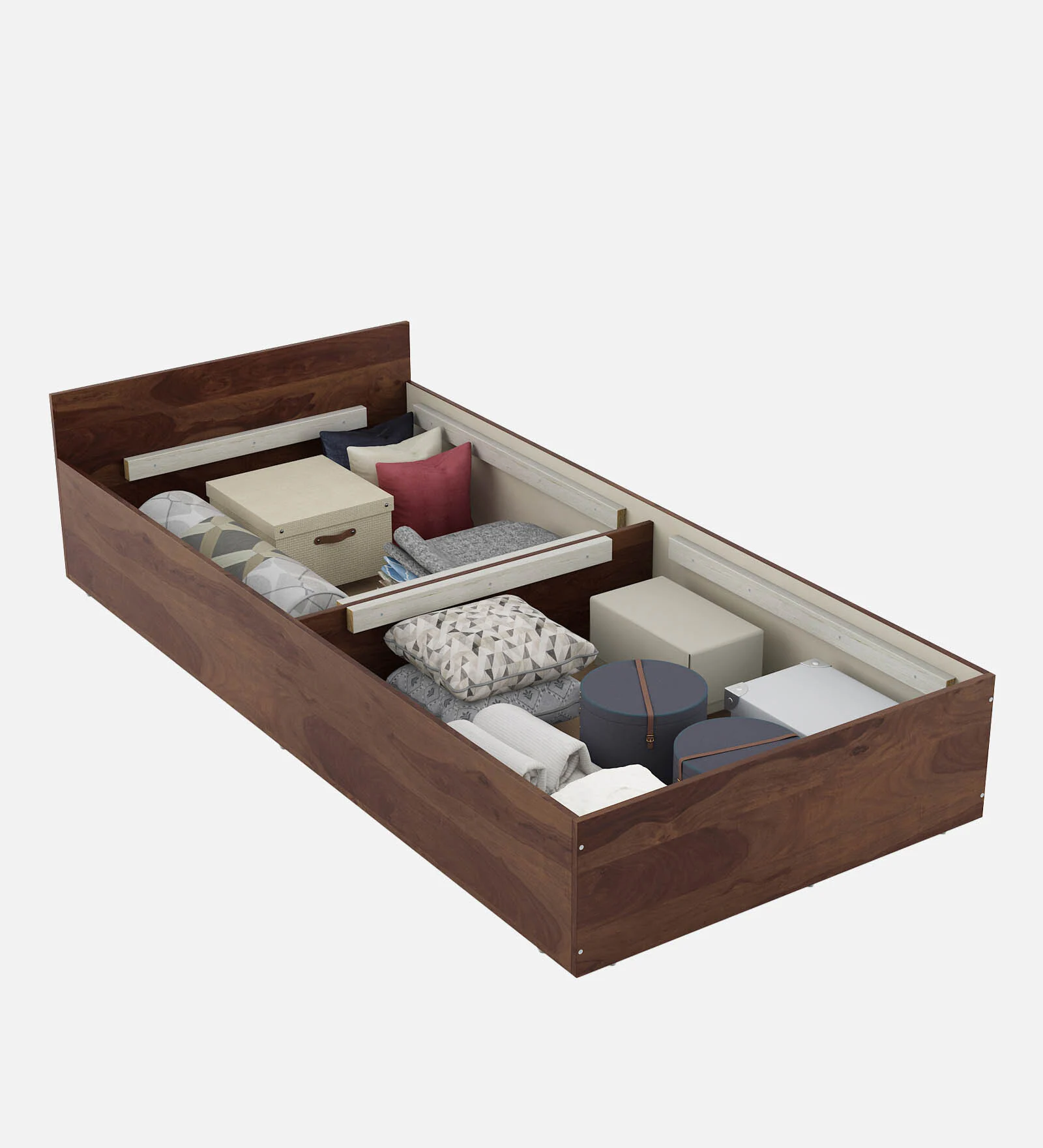 Bristol Handcrafted Solid Wood Single Bed in Walnut Finish - Image 3