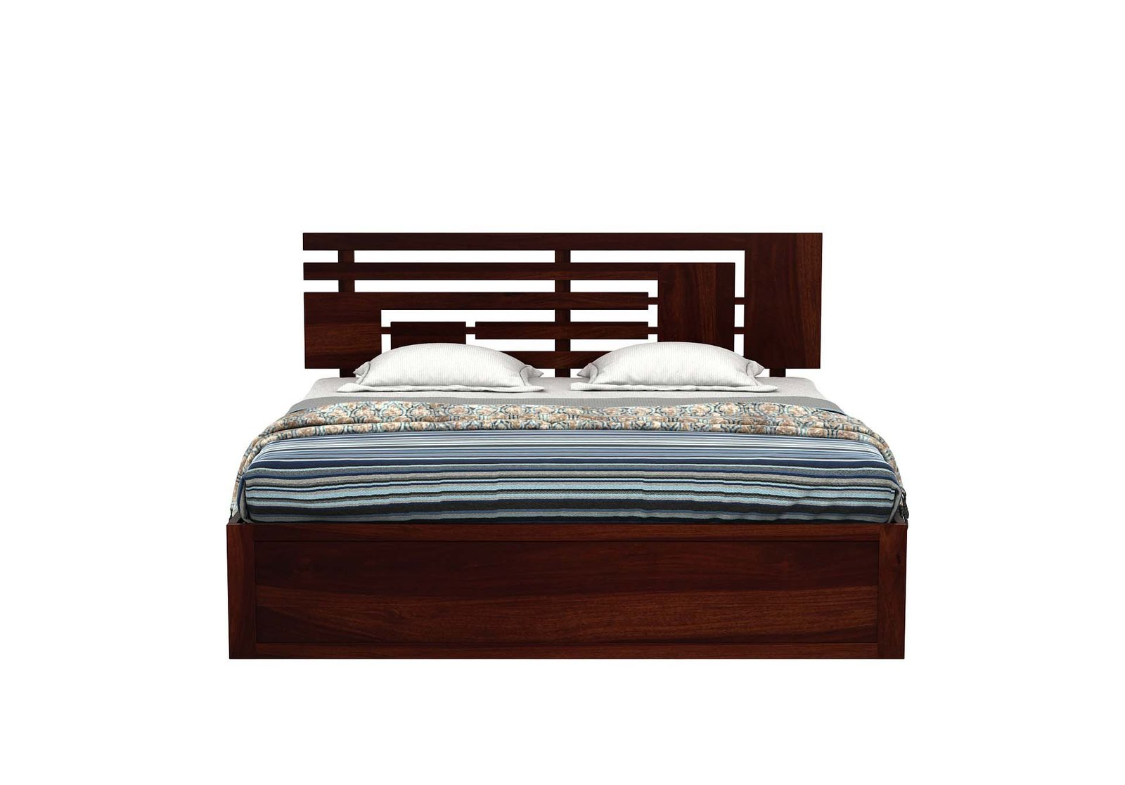 Bristol Solid Wood Storage Bed in Classic Provincial Teak Finish - Image 3