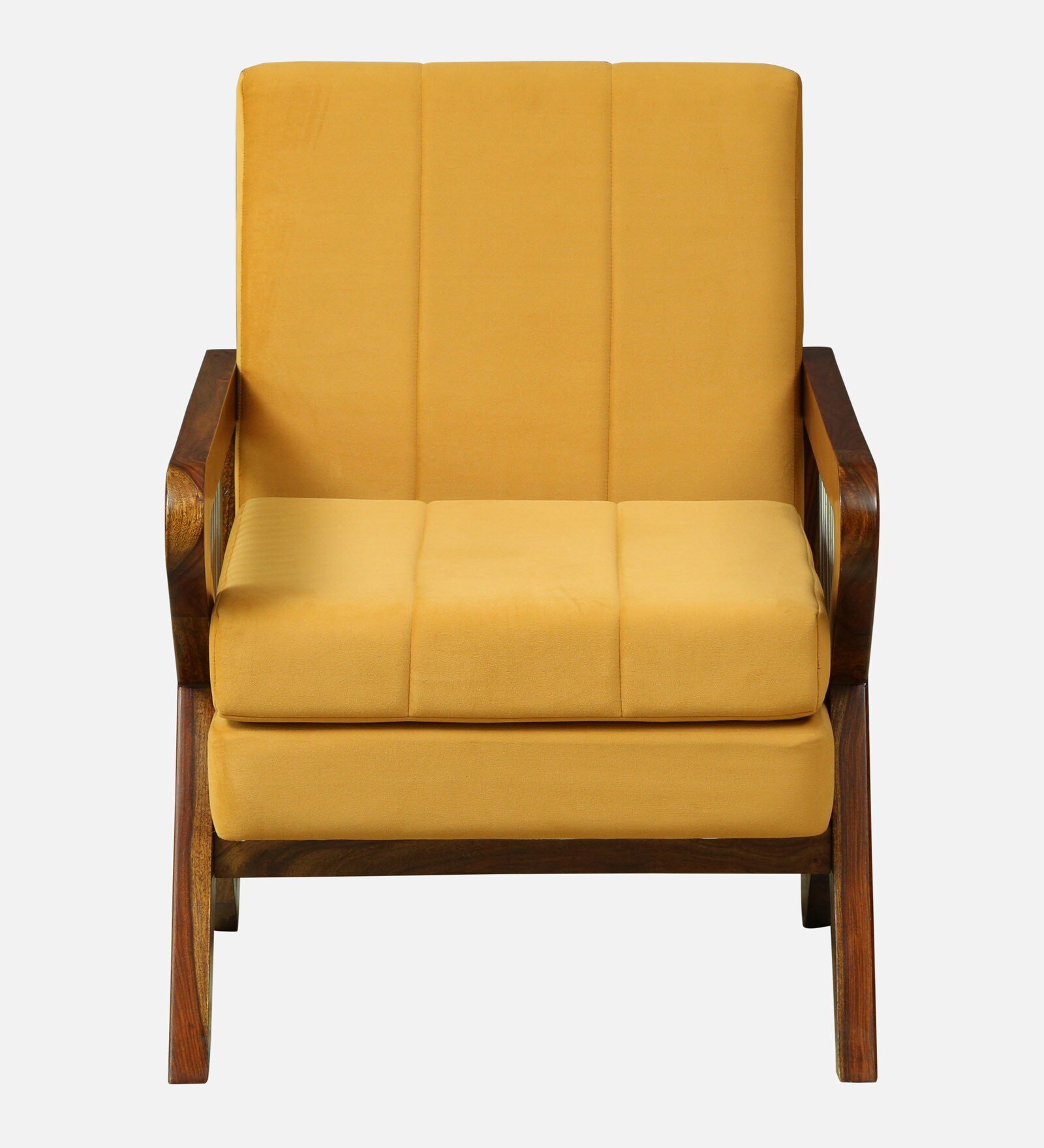 Briston Solid Wood 1 Seater Sofa for Living Room in Walnut Finish - Image 2