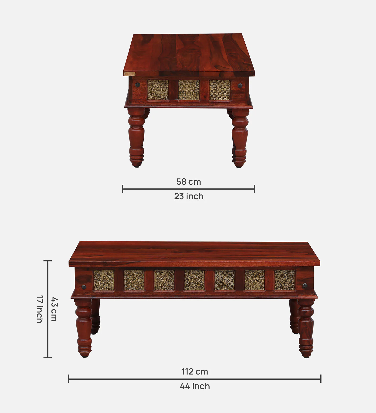 Brookshire Premium Handcrafted Wooden Coffee Table in Natural Finish - Image 3