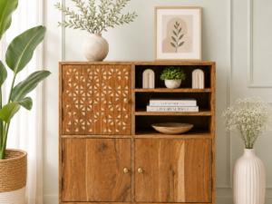 Calidora Solid Sheesham Wood Contemporary Storage Cabinet