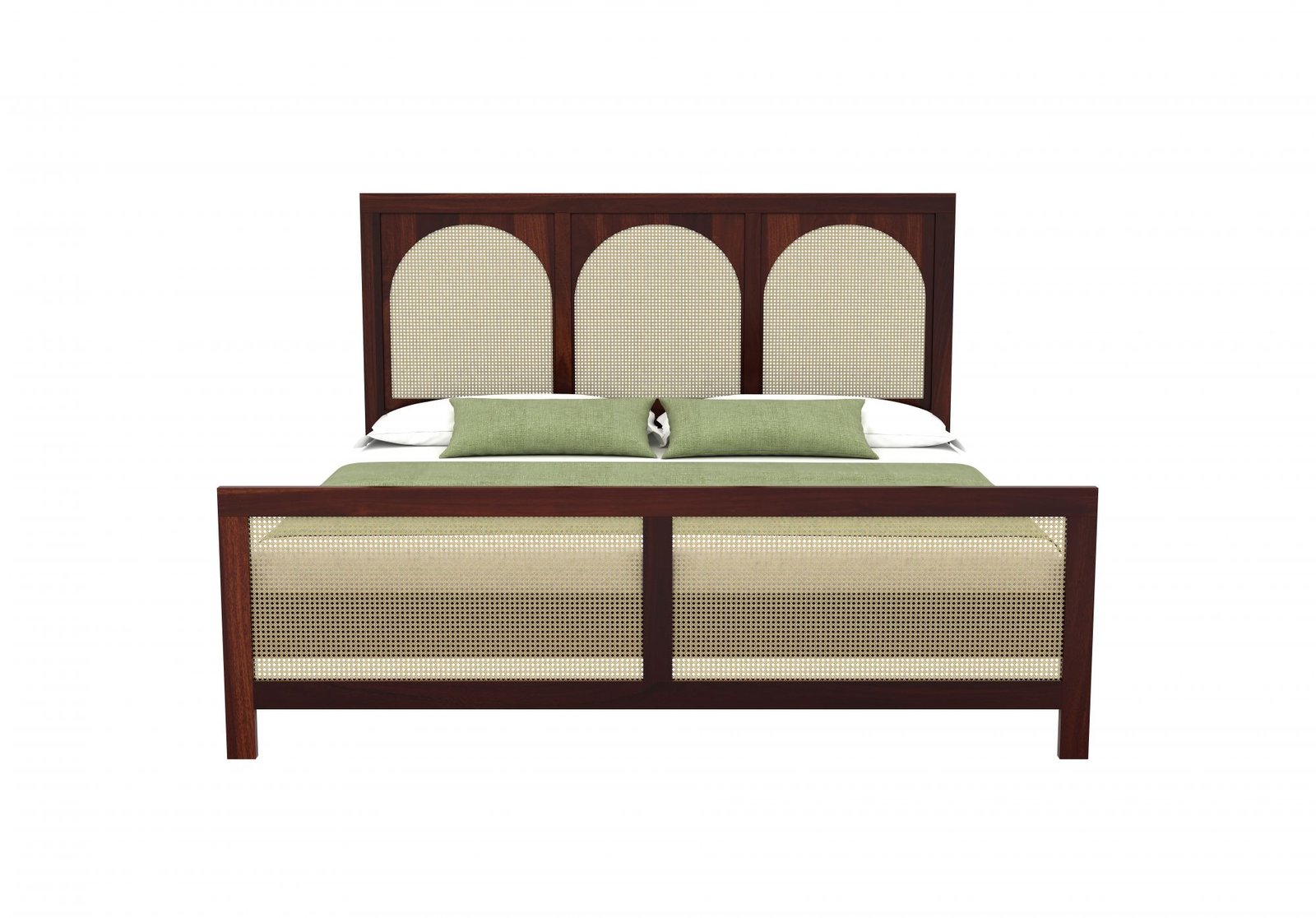 Calista Solid Wood Bed in Dark Walnut Finish - Image 6