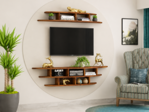 Cedar Solid Sheesham Wood TV Unit with Open Shelves