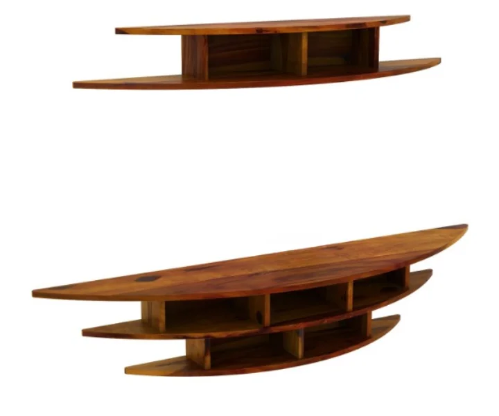 Cedar Solid Sheesham Wood TV Unit with Open Shelves - Image 2