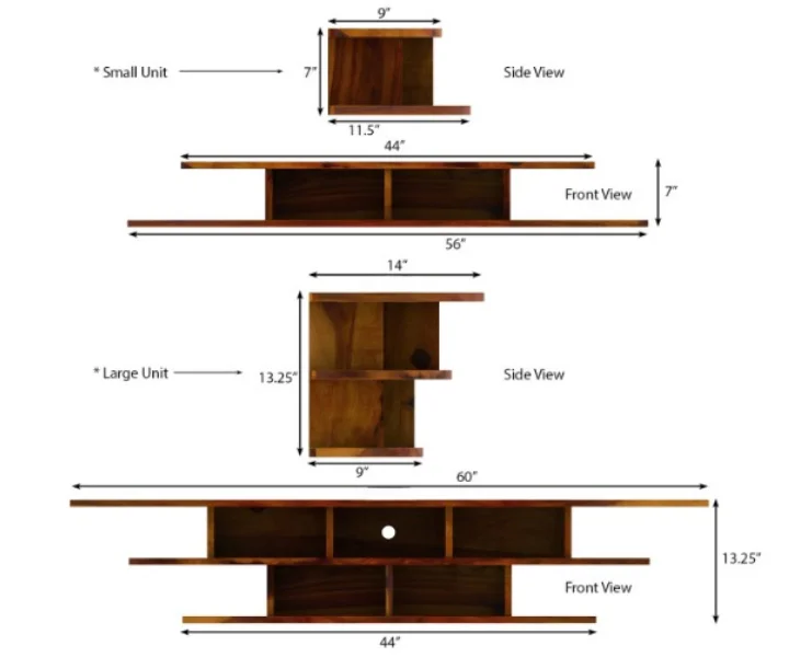 Cedar Solid Sheesham Wood TV Unit with Open Shelves - Image 3