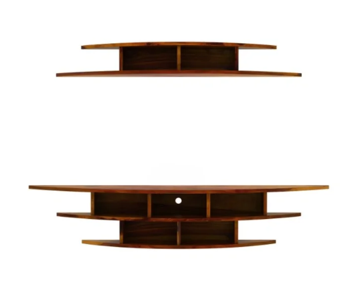 Cedar Solid Sheesham Wood TV Unit with Open Shelves - Image 4