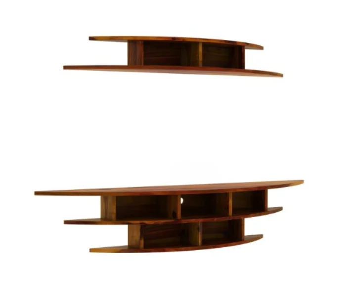 Cedar Solid Sheesham Wood TV Unit with Open Shelves - Image 5