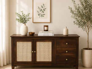 Celestia Solid Sheesham Wood Cabinet for Stylish Home Organization