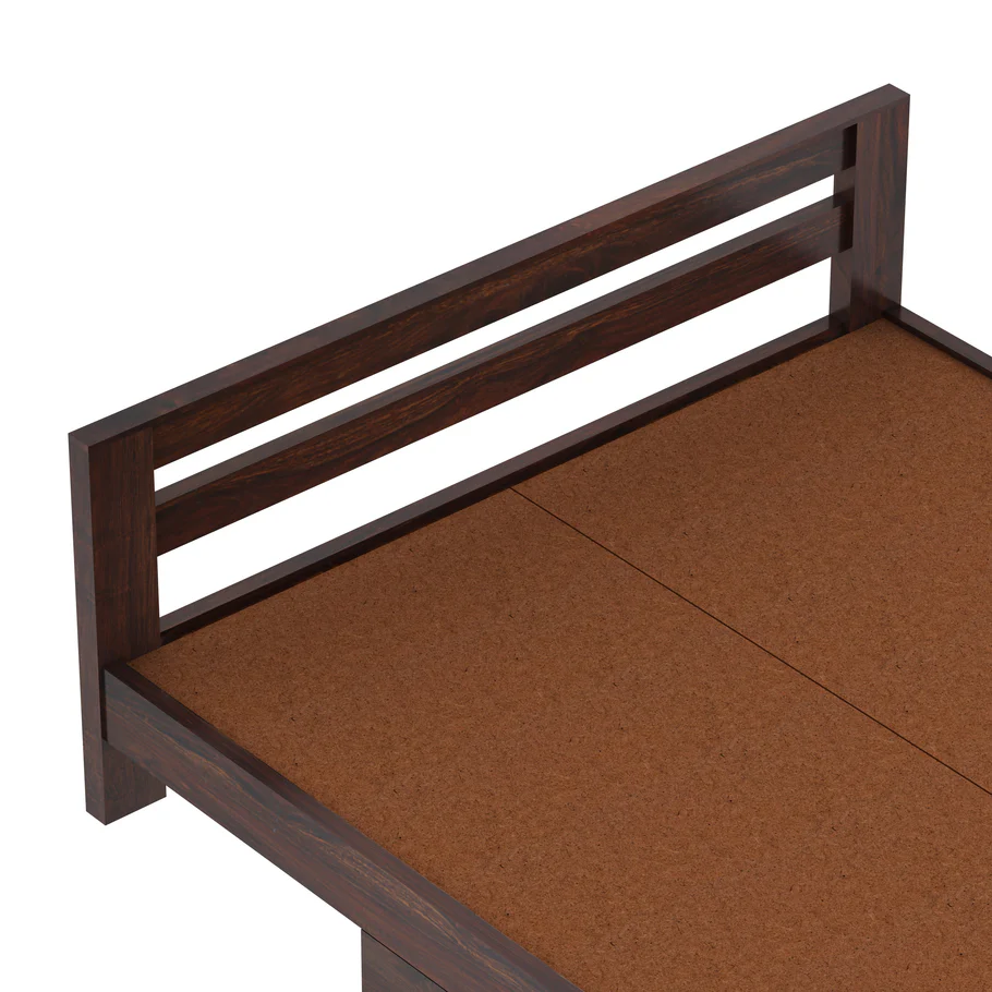 Celestia Solid Wood King Size Bed with Elegant Panel Headboard in Honey Oak Finish - Image 2