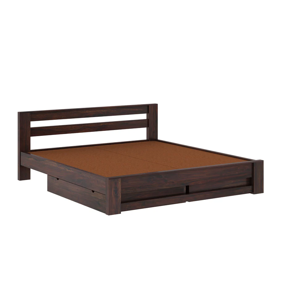 Celestia Solid Wood King Size Bed with Elegant Panel Headboard in Honey Oak Finish - Image 3