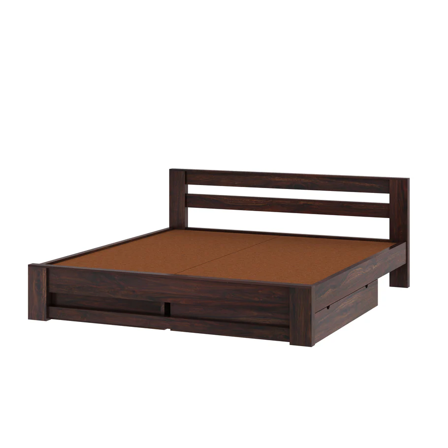 Celestia Solid Wood King Size Bed with Elegant Panel Headboard in Honey Oak Finish - Image 6