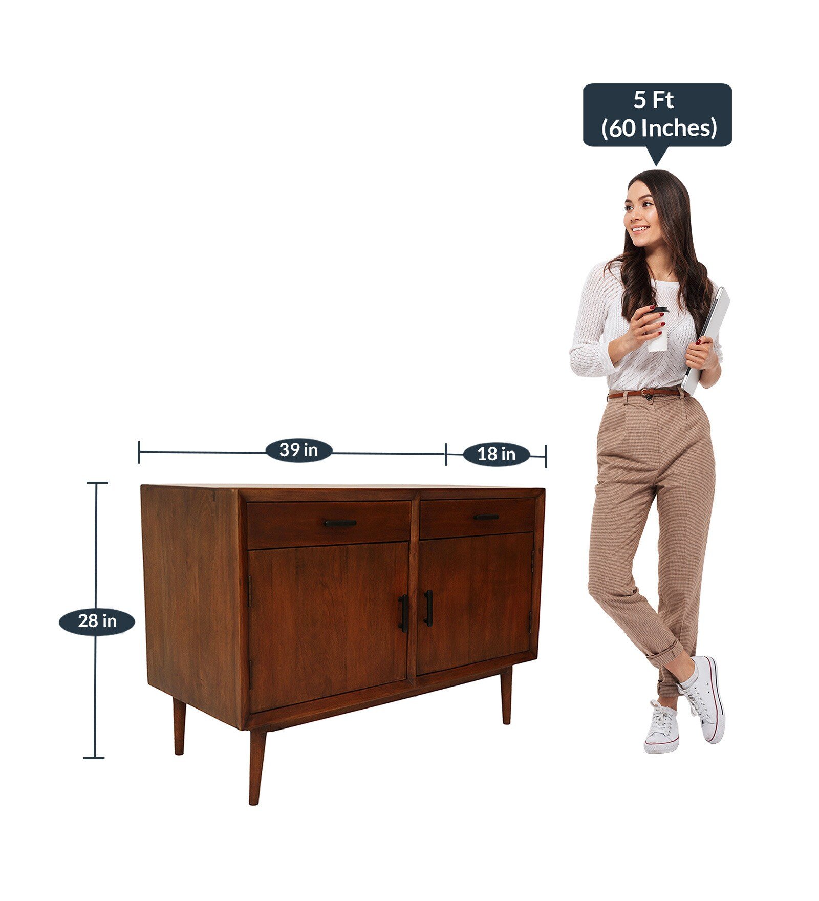 Celestique Sheesham Wood Luxury Storage Cabinet in Walnut Finish - Image 2