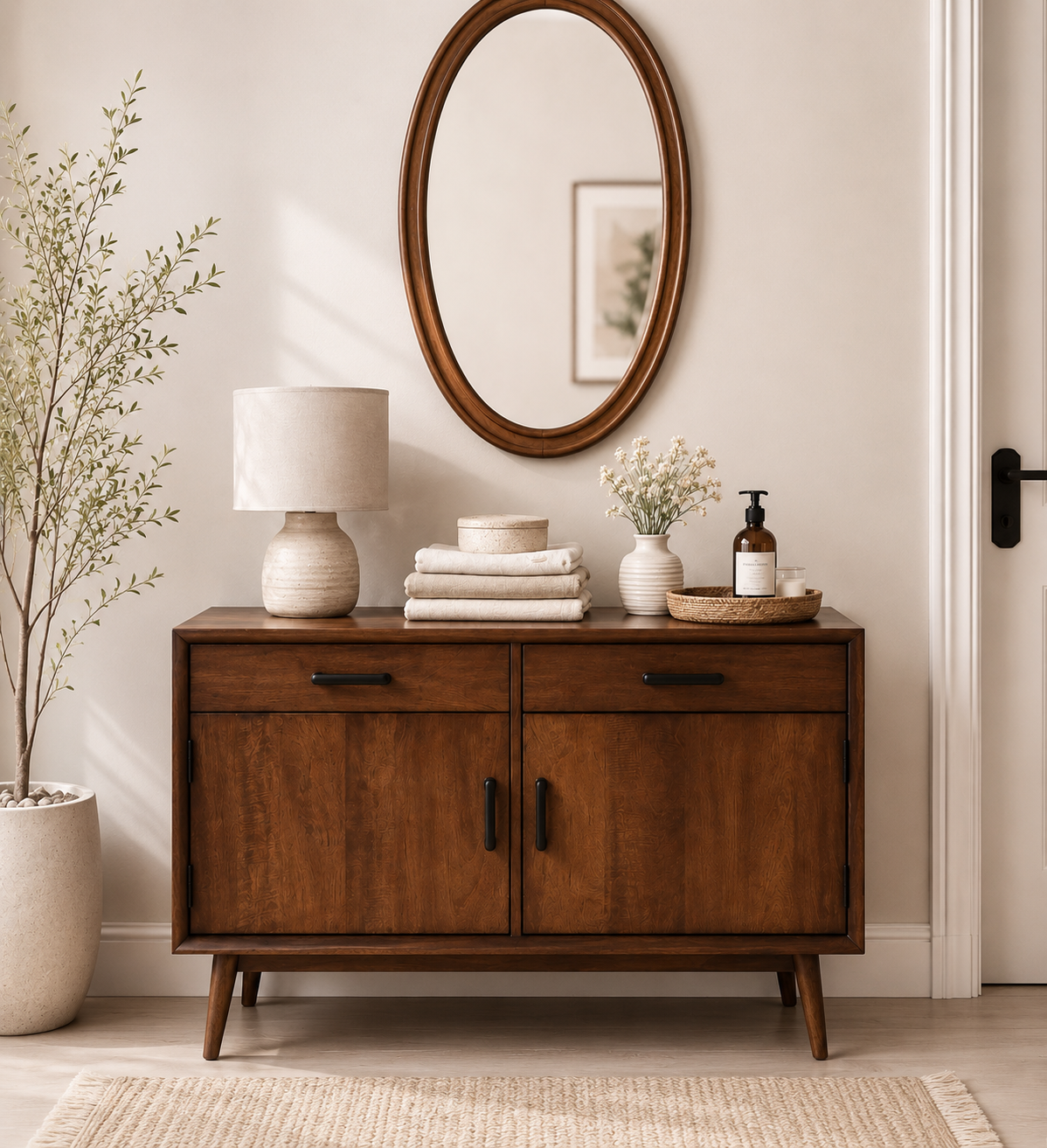 Celestique Sheesham Wood Luxury Storage Cabinet in Walnut Finish