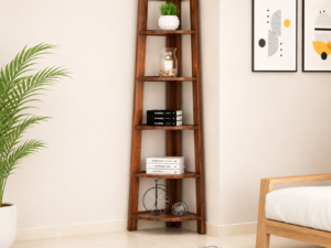 Classic Heritage Solid Sheesham Wood Bookshelf with Wide Storage Space