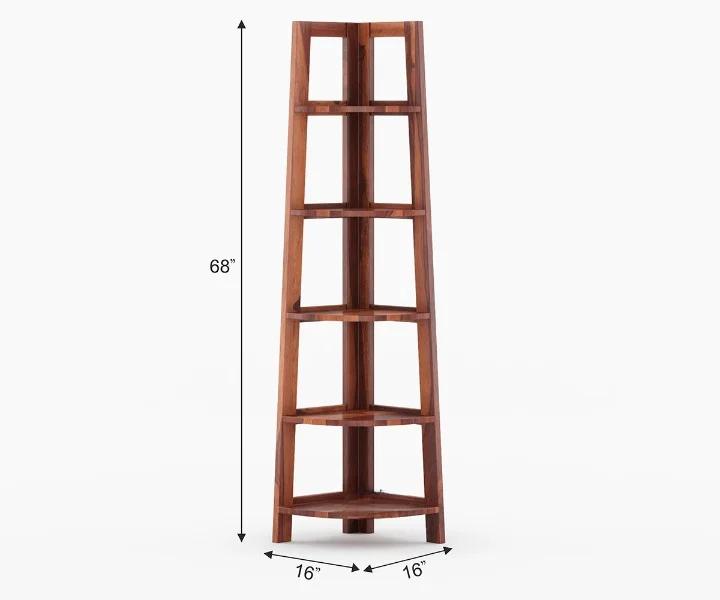 Classic Heritage Solid Sheesham Wood Bookshelf with Wide Storage Space - Image 5