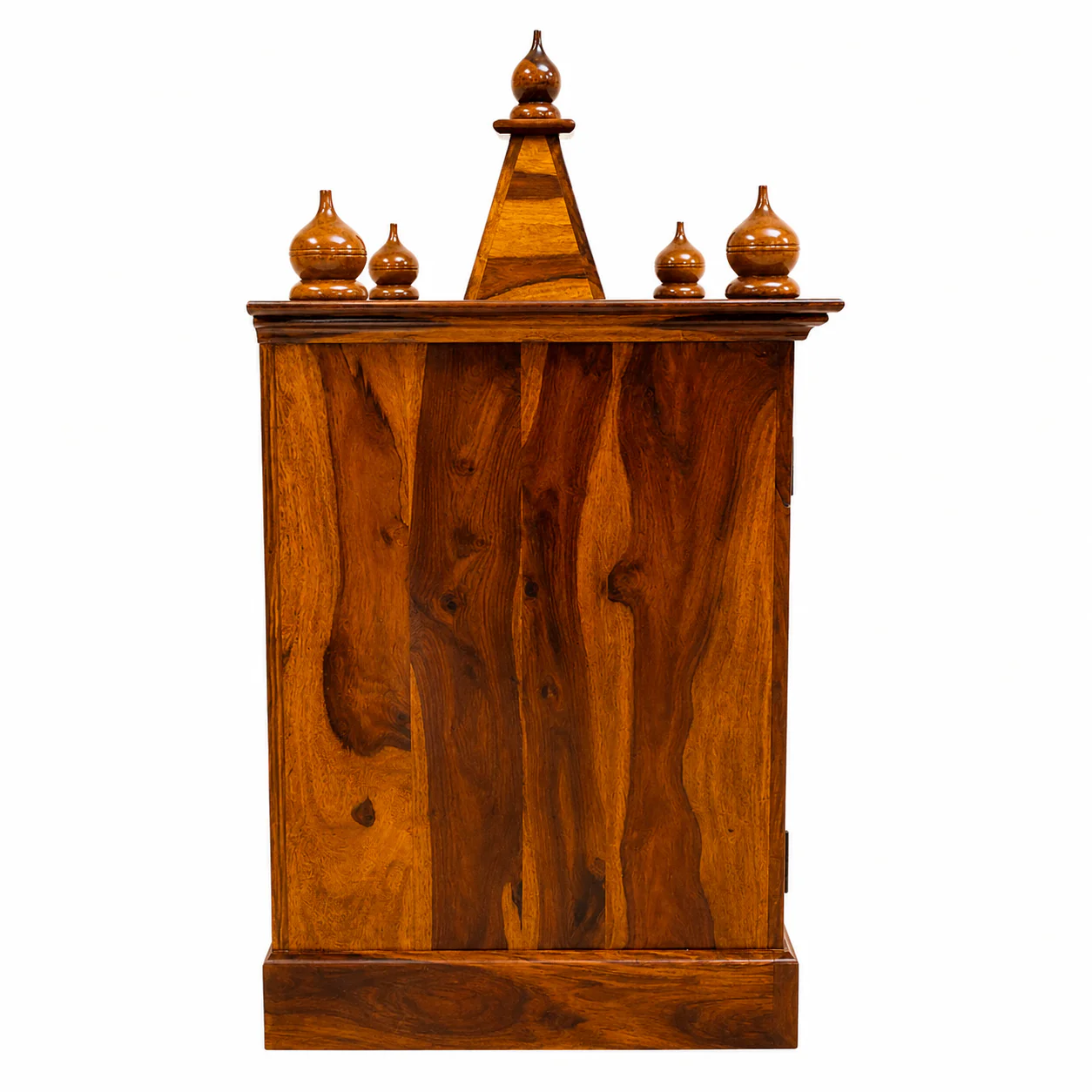 Classic Heritage Solid Wood Mandir with Storage Drawer and Cabinet Space - Image 3