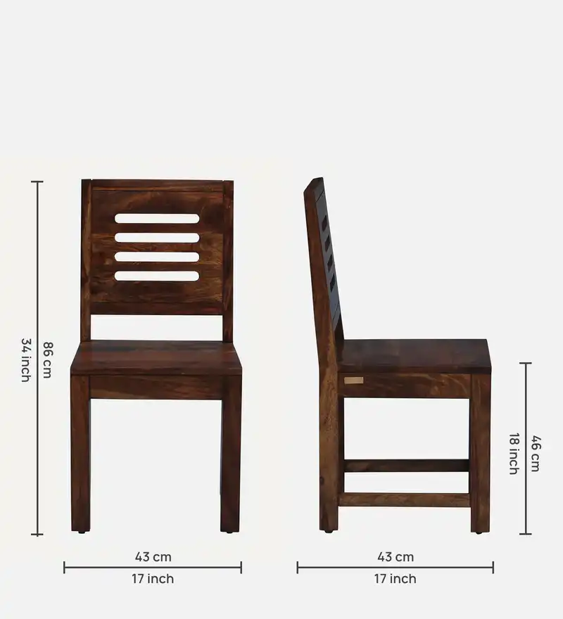 Classic Natural Sheesham Wood Dining Chair - Image 3