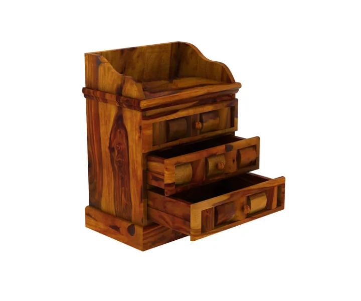 Classic Solid Sheesham Bedside Table for Bedroom - Image 2