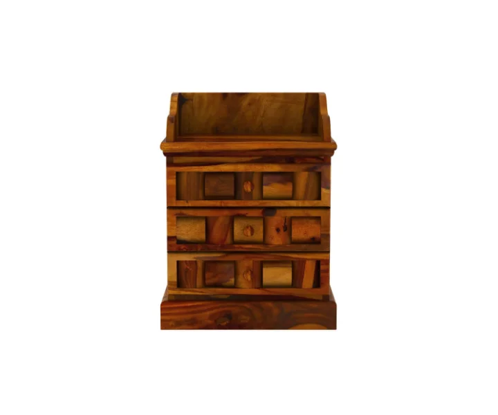 Classic Solid Sheesham Bedside Table for Bedroom - Image 4