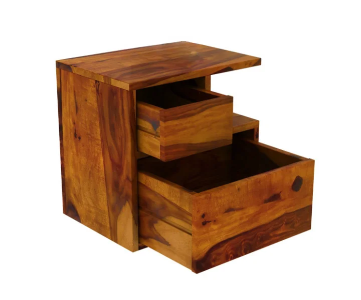 Classic Solid Sheesham Wood Bedside Table - Image 6
