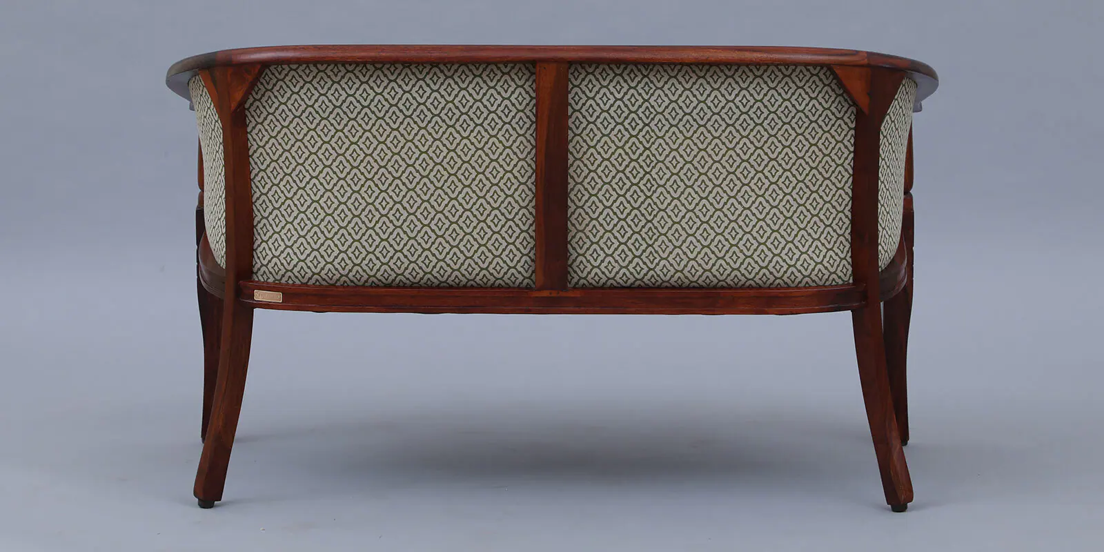 Contemporary Sheesham Wood 2 Seater Sofa in Natural Teak Finish with Plush Cushions - Image 4