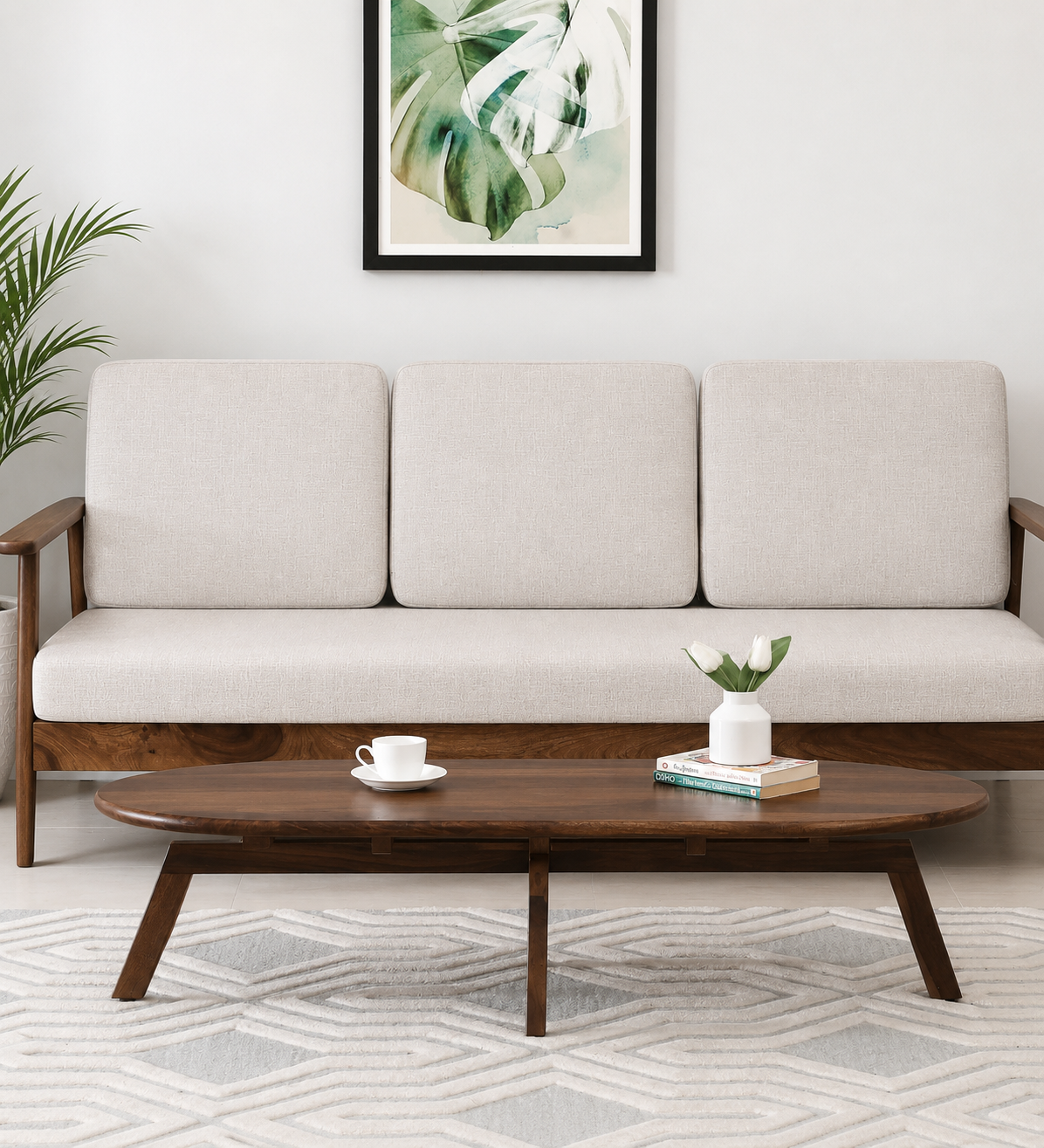 Crestwood Handcrafted Wooden Coffee Table with Utility Shelf