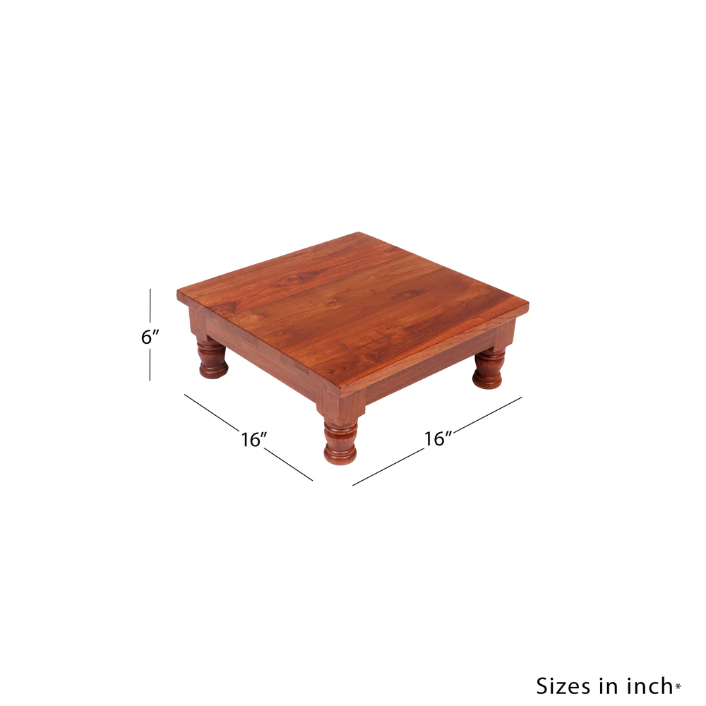 Devansh Handcrafted Sheesham Wood Pooja Platform - Image 4