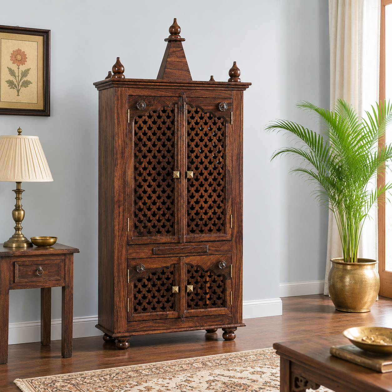 Devansh Handcrafted Solid Sheesham Wood Temple Unit