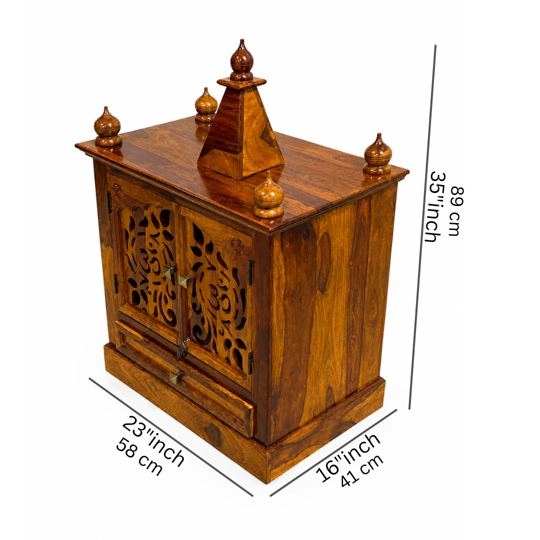 Devansh Handcrafted Solid Sheesham Wood Temple Unit - Image 6
