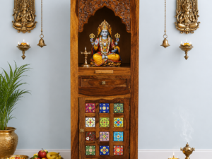 Divyam Handcrafted Solid Sheesham Wood Temple Cabinet