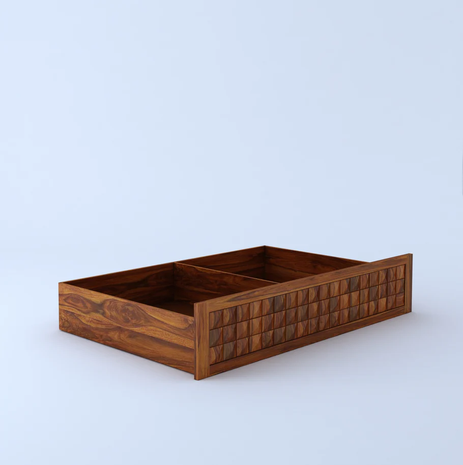 Dravik Premium Solid Wood Bed for Modern Bedrooms in Provincial Teak Finish - Image 7
