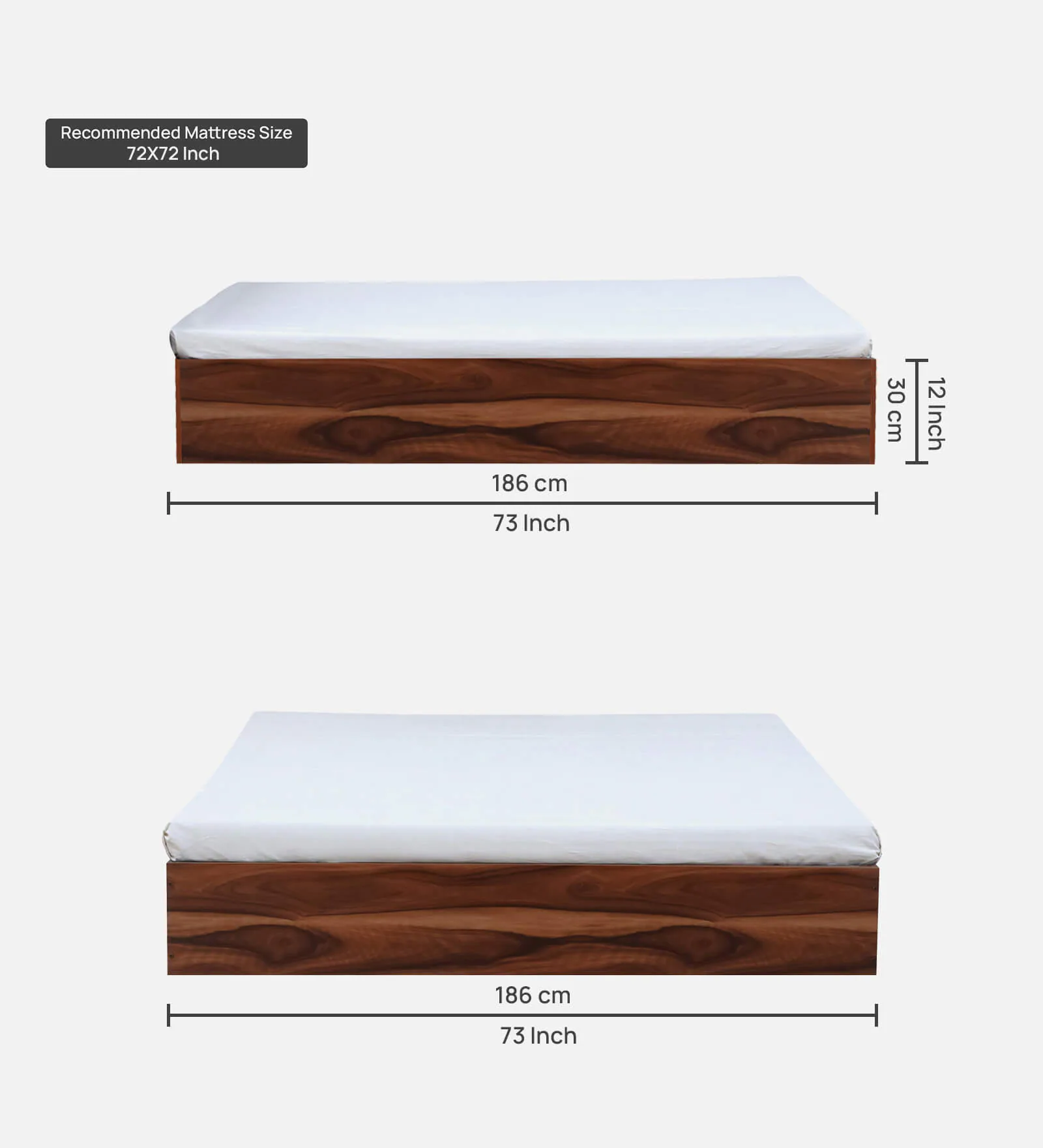 Drevik Modern Solid Wood Double Bed with Elegant Headboard - Image 3