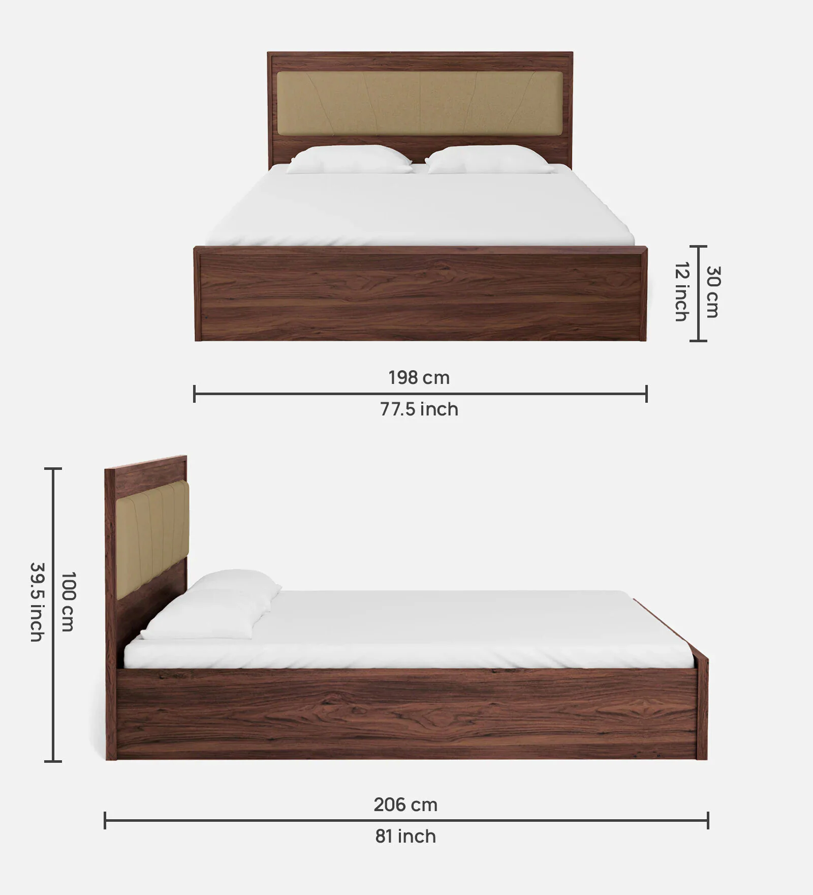 Dunemont Premium Solid Sheesham Wood Bed Frame - Image 5