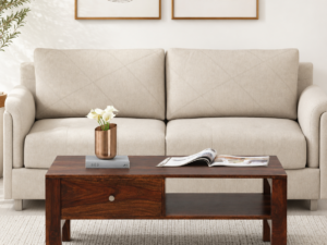 Elantra Solid Wood Coffee Table in Rustic Teak Finish