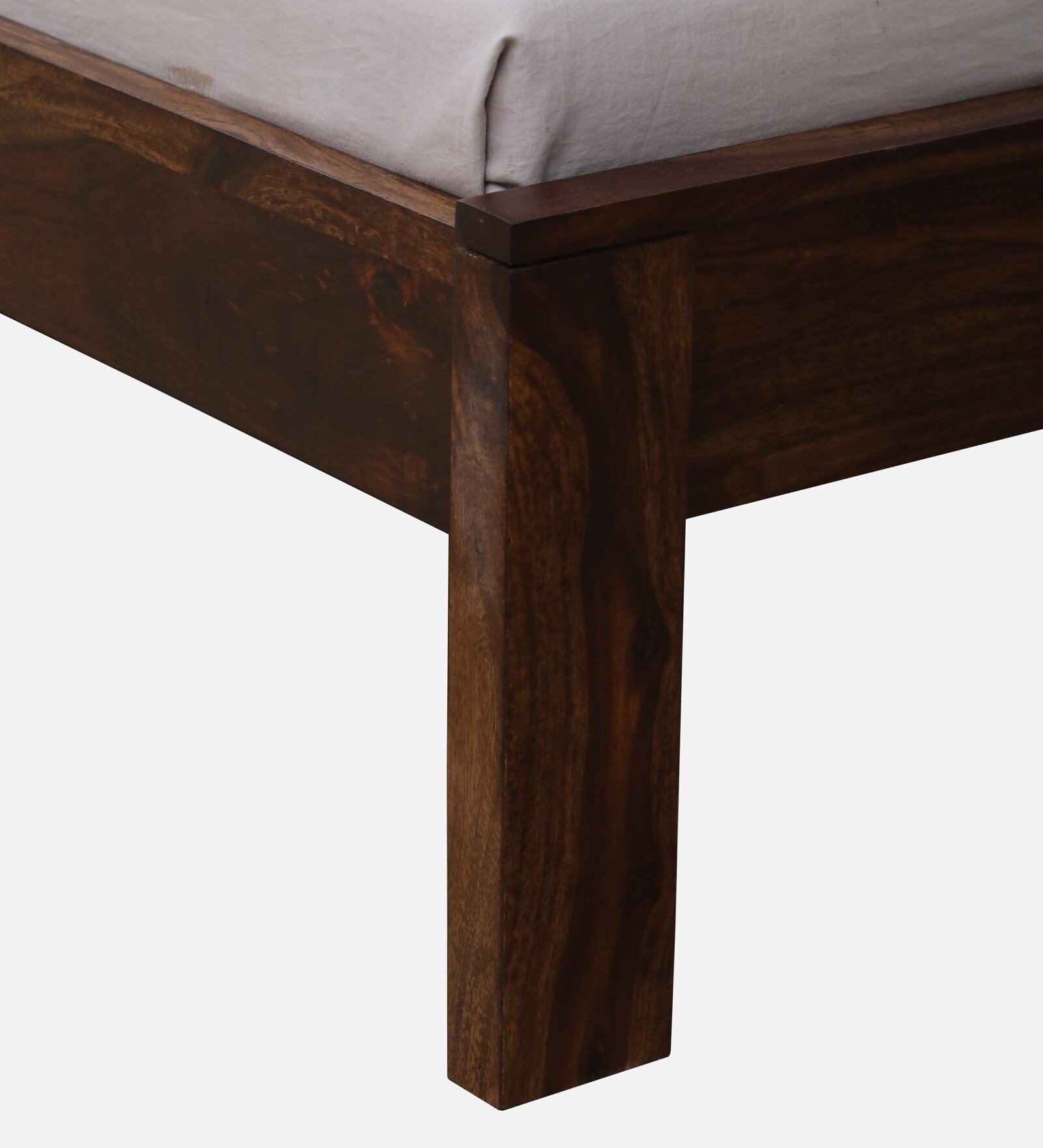 Elara Solid Sheesham Wood Single Bed in Premium Walnut Finish - Image 2