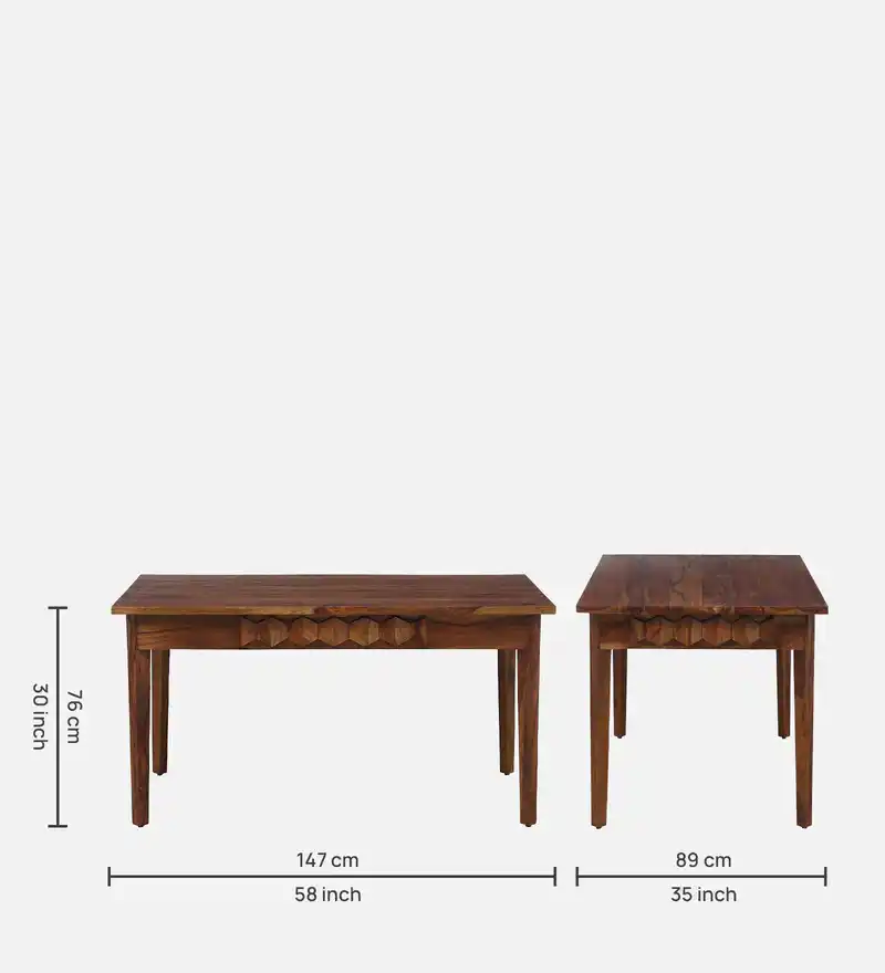 Eldora Solid Sheesham Wood Modern Dining Table - Image 6