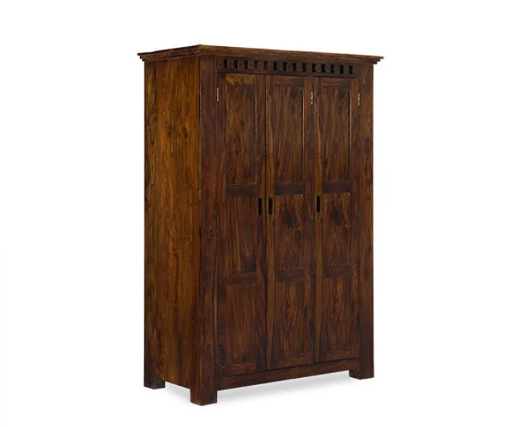 Elegant Sheesham Wood 3 Door Storage Almirah - Image 4